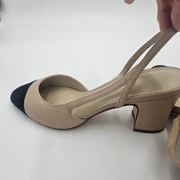 Marc Fisher Laynie Size 7 Slingback Block Heel Classic Career Leather Elegant - Picture 9 of 10